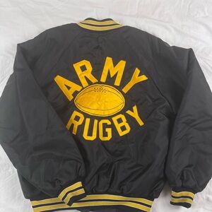 Vintage varsity Black and Yellow Army Rugby Jacket
